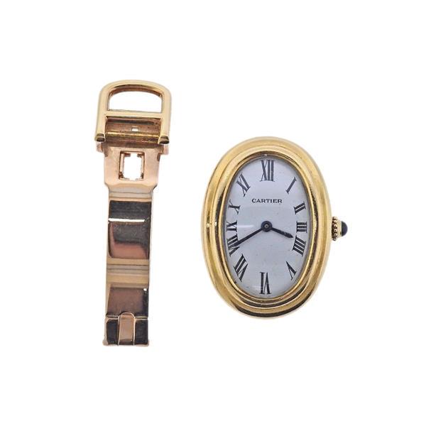 Cartier Baignoire 18k Gold Watch and Buckle (1 of 4)