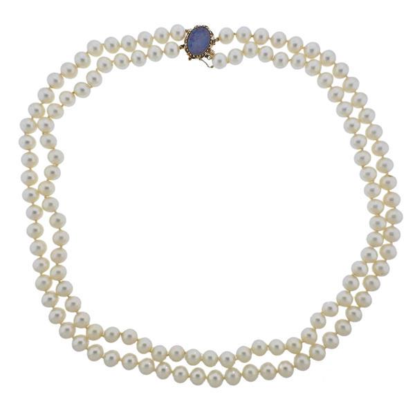 1960s 14k Gold Opal Pearl Necklace (1 of 4)