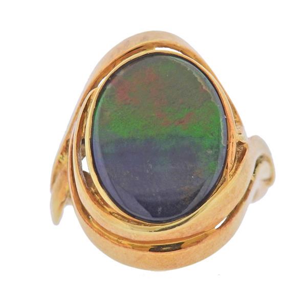 18k Gold Ammolite Ring (1 of 5)