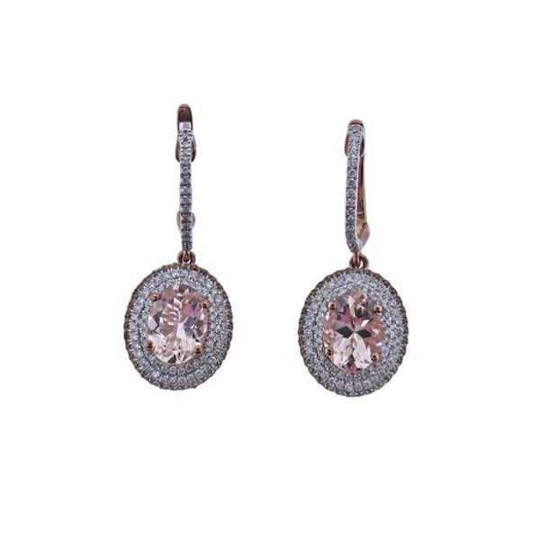 Kallati Gold Diamond Morganite Earrings (1 of 3)