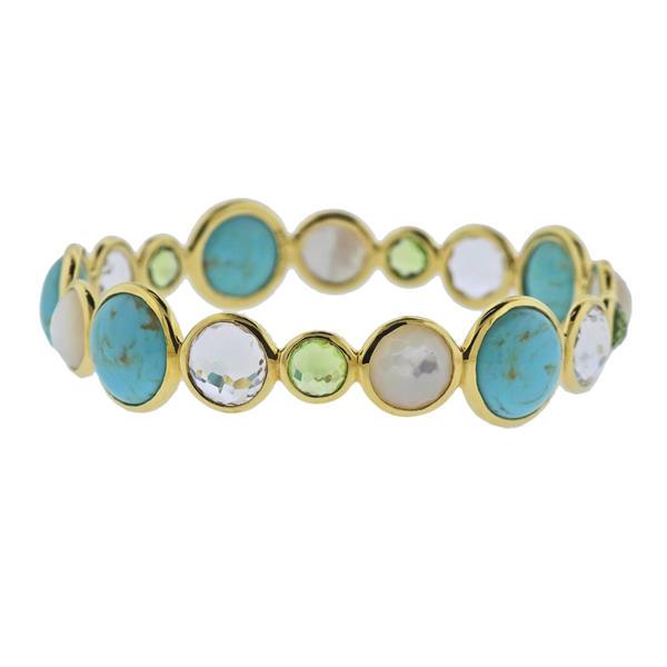 Ippolita 18k Gold Rock Candy Turquoise MOP Bangle Bracelet (1 of 3)