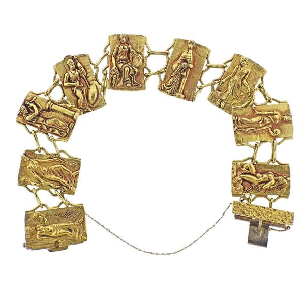 Germano Alfonsi 18k Gold Cameo Bracelet (1 of 5)