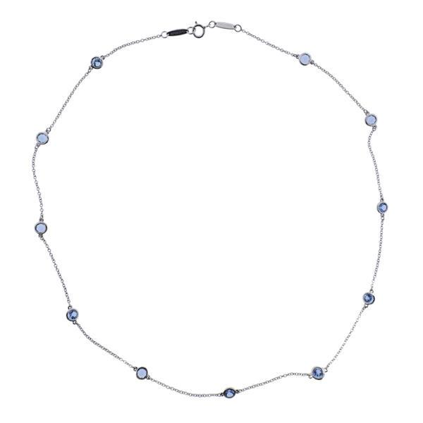 Tiffany & Co Peretti Aquamarine by the Yard Platinum Necklace (1 of 3)