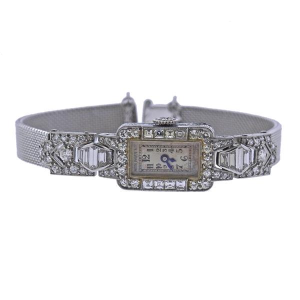 Patek Philippe Art Deco Platinum Diamond Watch (1 of 4)