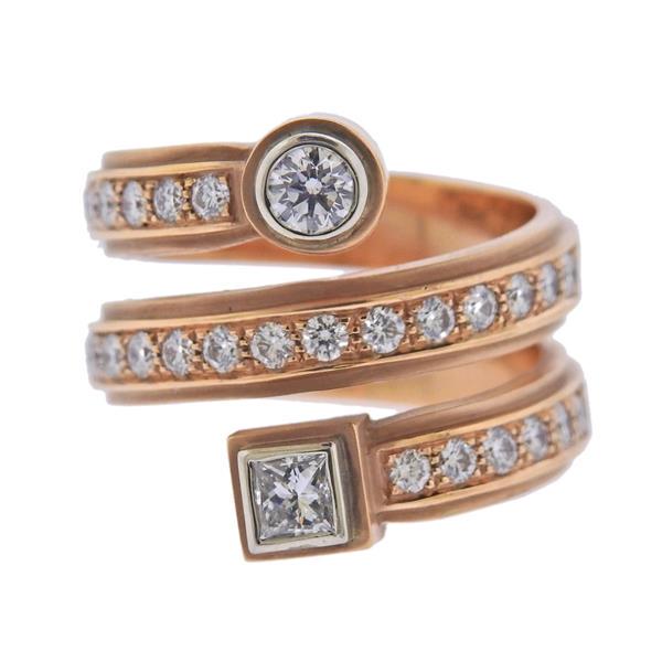 Sam Lehr 18k Gold Diamond Ring: METAL: 18k Gold. GEMSTONES: Diamonds approx. 1.60ctw. MEASUREMENTS: Ring size 9 1/2, ring top is 21mm wide. MARKED: Partially visible Maker's mark Sam Lehr 18k. WEIGHT: 21.1 grams.Gemstones have n