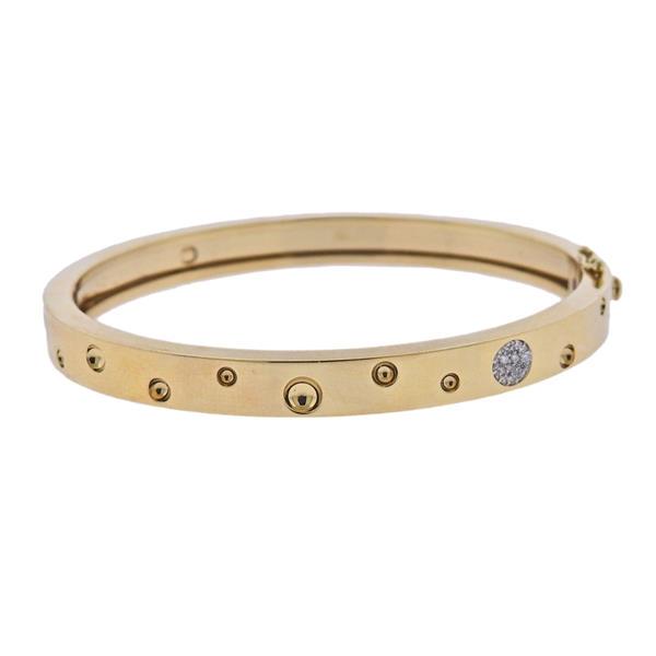 Roberto Coin 18k Gold Diamond Bangle Bracelet (1 of 4)