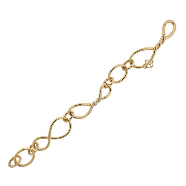 David Yurman Continuance Link 18k Gold Diamond Bracelet (1 of 3)
