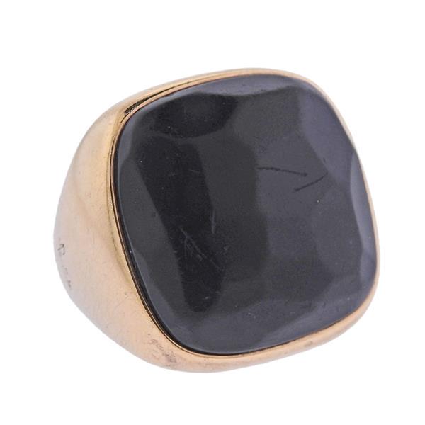 Pomellato Victoria 18k Gold Black Jet Dome Ring (1 of 4)