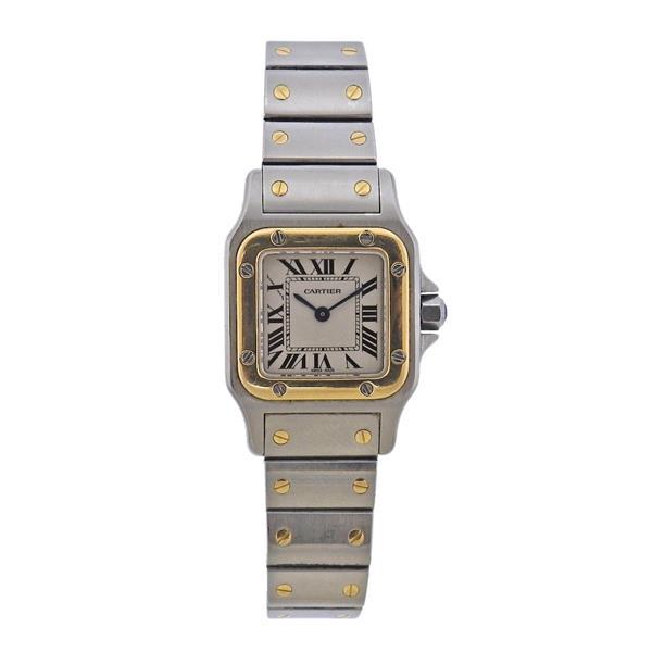 Cartier Santos 18k Gold Steel Watch 1057930 (1 of 5)