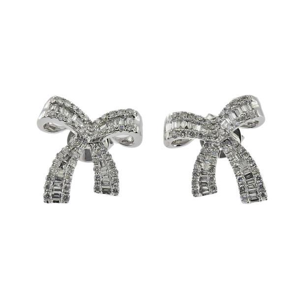 18k Gold Diamond Bow Stud Earrings (1 of 2)