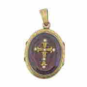 Antique 18k Gold Pearl Locket Pendant (1 of 4)