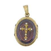 Antique 18k Gold Pearl Locket Pendant (1 of 4)