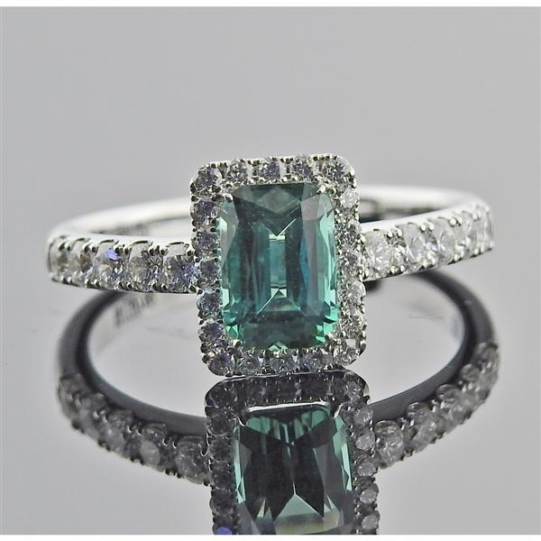 Nico Juliany 18k Gold Diamond Tourmaline Engagement Ring (1 of 3)