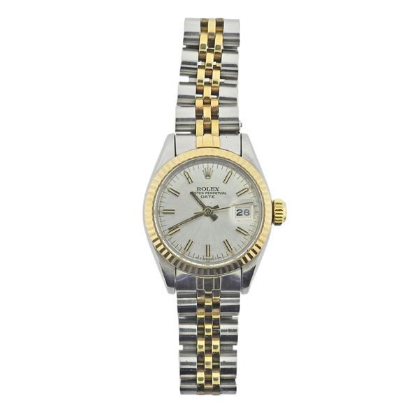 Rolex Oyster Date 18k Gold Steel Lady's Watch 6917 (1 of 4)