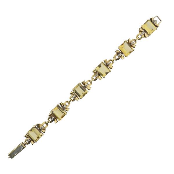 Retro 14k Gold Citrine Bracelet (1 of 3)