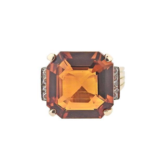 14K Gold Diamond Citrine Ring (1 of 4)