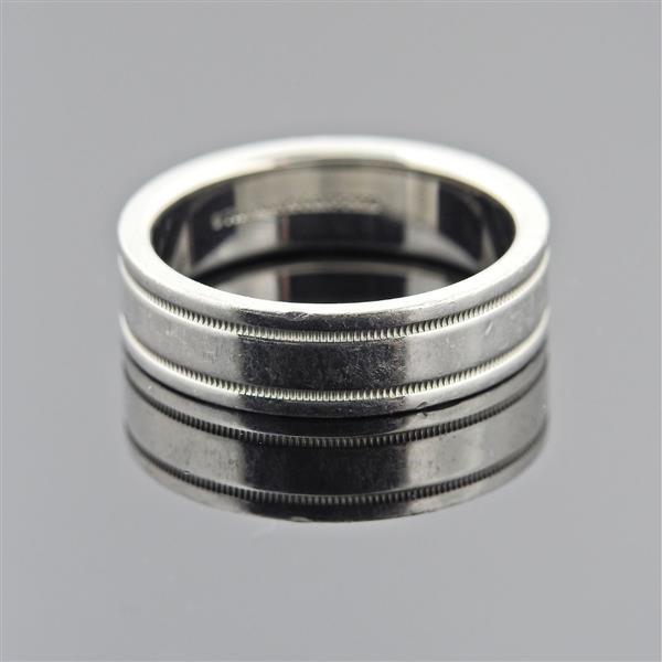 Tiffany & Co Double Milgrain  Platinum Wedding Band Ring (1 of 2)