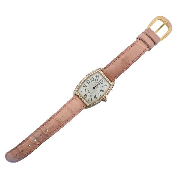Franck Muller Curvex 18k Rose Gold Diamond Watch 1752 QZ D (1 of 4)