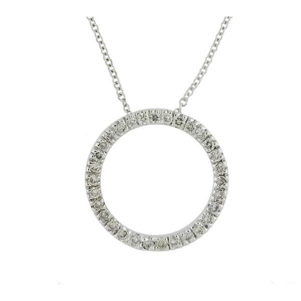 14k Gold Diamond Open Circle Pendant Necklace (1 of 3)