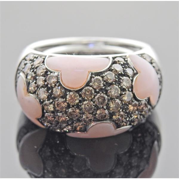 Italian 18k Gold Fancy Pink Opal Cocktail Ring (1 of 4)
