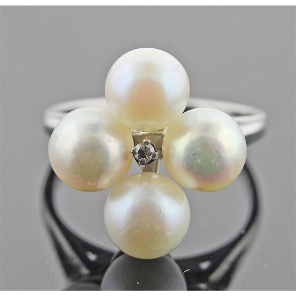 14k Gold Diamond Pearl Ring (1 of 3)