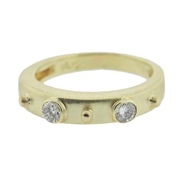 14k Gold Diamond Half Band Ring (1 of 5)