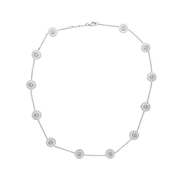 Roberto Coin 18k Gold Diamond Flower Station Necklace (1 of 2)