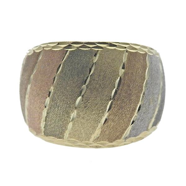 Milor Italy 14k Gold Dome Ring (1 of 3)