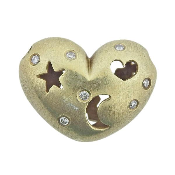 14k Gold Diamond Heart Slide Pendant (1 of 3)