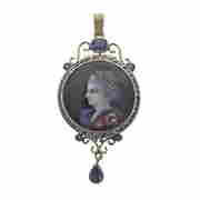 Antique 18k Gold Silver Miniature Portrait Diamond Locket Pendant (1 of 4)