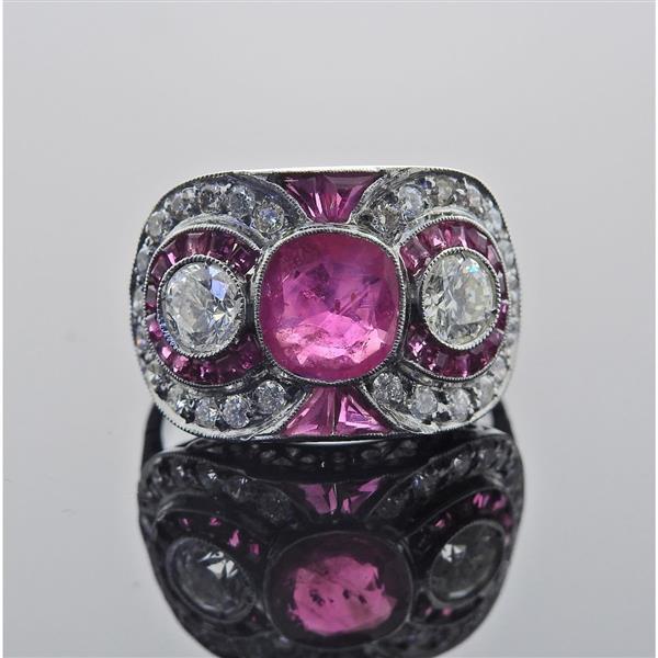 Platinum Diamond Ruby Ring (1 of 4)