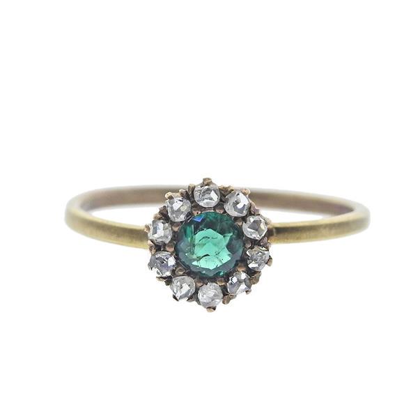 1880s 14k Gold Rose Cut Diamond Cluster Ring (1 of 3)