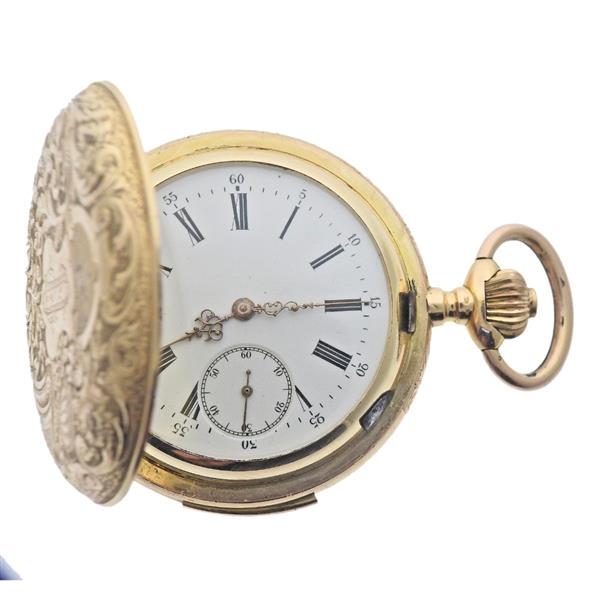 Antique Spiral Breguet 18k Gold Engraved Minute Repeater Pocket Watch (1 of 4)