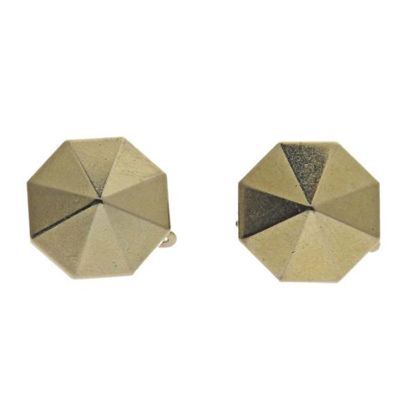 14k Gold Shield Earrings: METAL: 14k Gold. MEASUREMENTS: Earrings are 14.3mm x 14.3mm. MARKED: 14k. WEIGHT: 4.3 grams.Gemstones have not been graded for color and clarity ,and tested for clarity and color enhancement, unless s