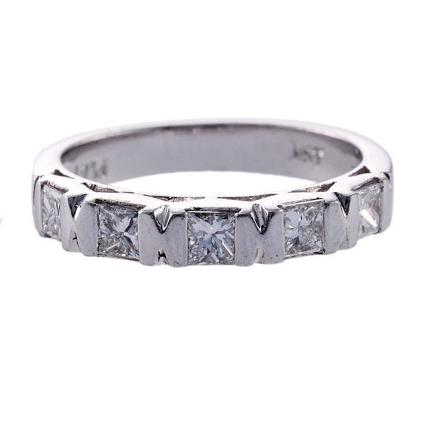 Platinum Diamond Wedding Half Band Ring (1 of 3)