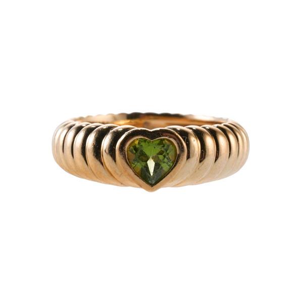 Tiffany & Co 18k Gold Heart Peridot Ring (1 of 4)