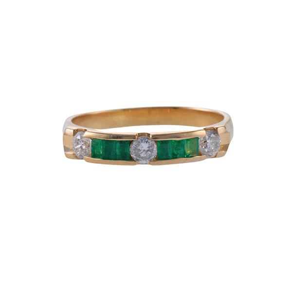 14k Gold Diamond Emerald Band Ring (1 of 3)