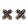 Tiffany & Co Silver 18k Gold X Clip on Earrings