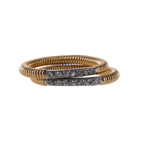 18k Gold Diamond Band Ring Set (1 of 2)