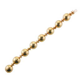 Adler 18k Gold Hammered Ball Link Bracelet