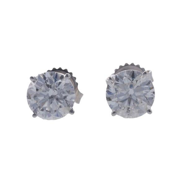 GIA 3.11ctw  Diamond 14k Gold Stud Earrings (1 of 4)