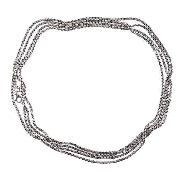 David Yurman Silver 14k Gold Box Chain Long Necklace (1 of 2)