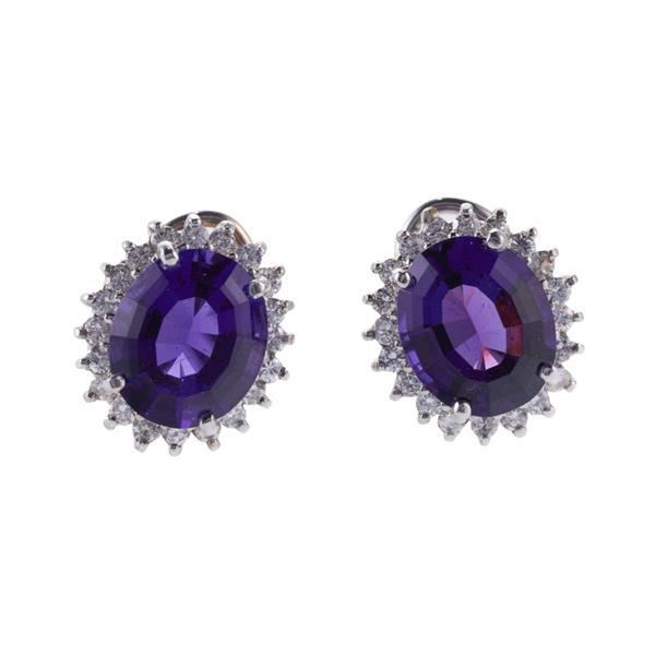 14k Gold Diamond Amethyst Earrings (1 of 3)