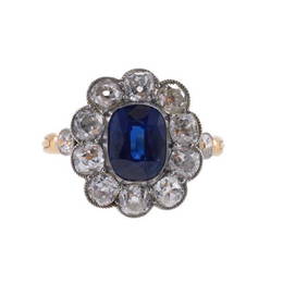 Certified No Heat Sapphire Diamond 18k Gold Platinum Ring