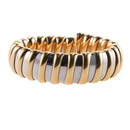 Bvlgari Bulgari 18k Gold Steel  Wide Bangle Bracelet