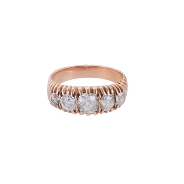 Antique 14k Rose Gold Old Mine Cut Diamond Ring (1 of 3)