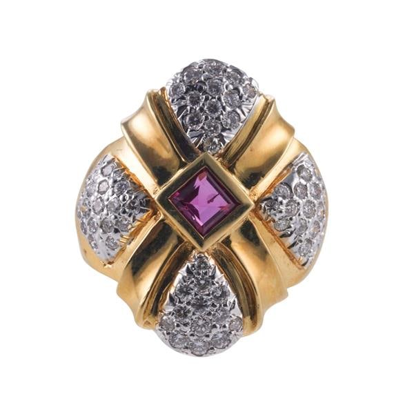 18k Gold Ruby Diamond Ring (1 of 4)