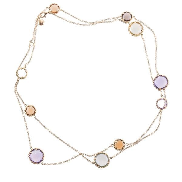 Roberto Coin Amethyst Citrine Topaz 18k Gold Long Station Necklace (1 of 4)