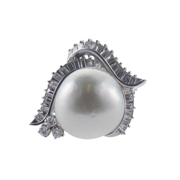 14k Gold Diamond Pearl Ring (1 of 4)