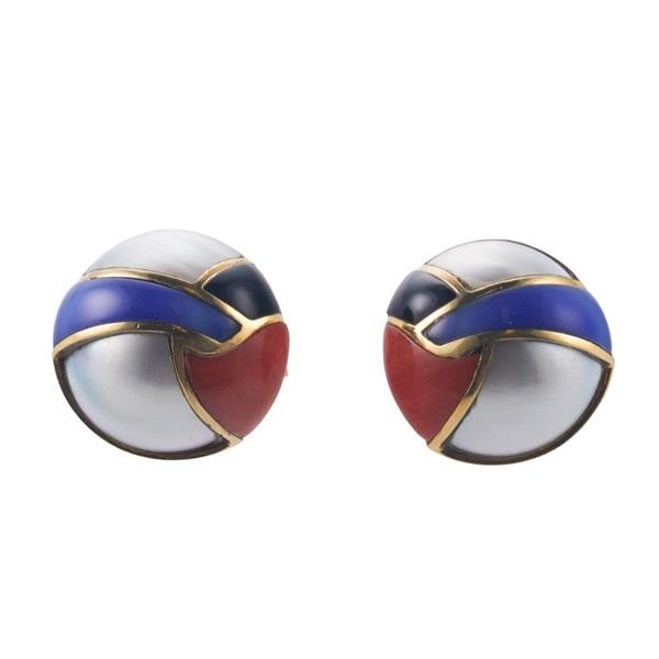 Puig Doria 18k Gold Multi Color Gemstone Earrings (1 of 3)